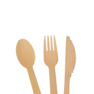 Eco-Friendly Bamboo Disposable Cutlery Set - 60 pcs (20 Forks, 20 Knives, 20 Spoons)